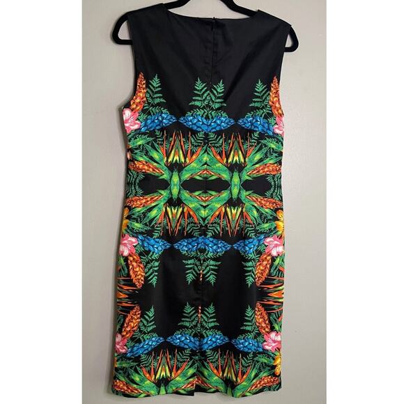 Linea Domani Dress Size 10 Botanical Sheath Tropical Floral Office Business - Picture 8 of 8